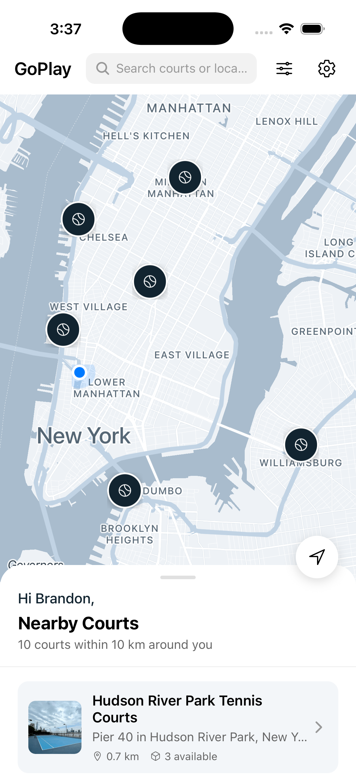 GoPlay app map view